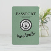 Sage Green Nashville Passport日付の保存 セーブザデート (スタンド正面)