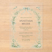 Sage Green Nesting Party Baby Shower アクリル招待状 (正面)