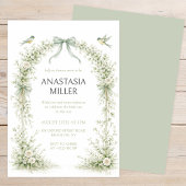 Sage Green Nesting Party Baby Shower 招待状