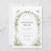 Sage Green Nesting Party Baby Shower 招待状 (正面)