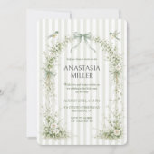 Sage Green Nesting Party Baby Shower 招待状 (正面)