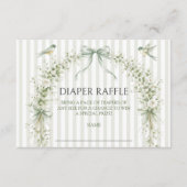 Sage Green Nesting Party Baby Shower Diaper Raffle エンクロージャーカード (正面)