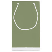 Sage Green Neutral Elegant Solid Plain Color スモールペーパーバッグ (裏面)