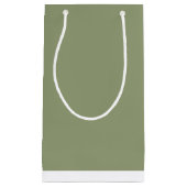 Sage Green Neutral Elegant Solid Plain Color スモールペーパーバッグ (正面)