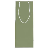 Sage Green Neutral Elegant Solid Plain Color ワインギフトバッグ (裏面)