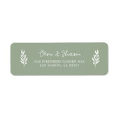 Sage Green Olive Branch Address Label ラベル (正面)
