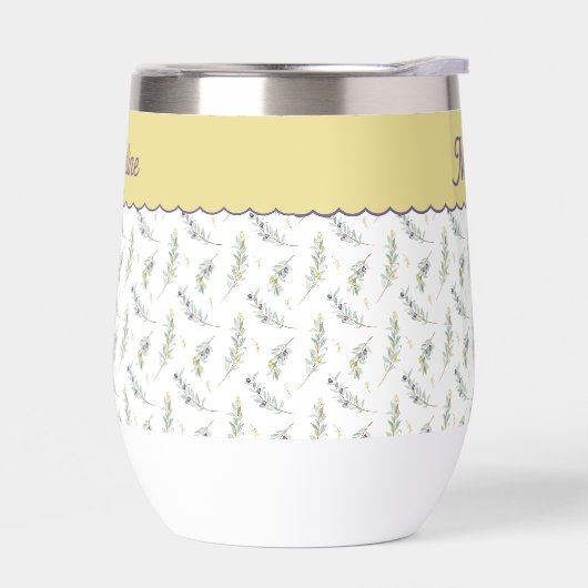 Sage Green Olive Branch Monogram Name (左面)