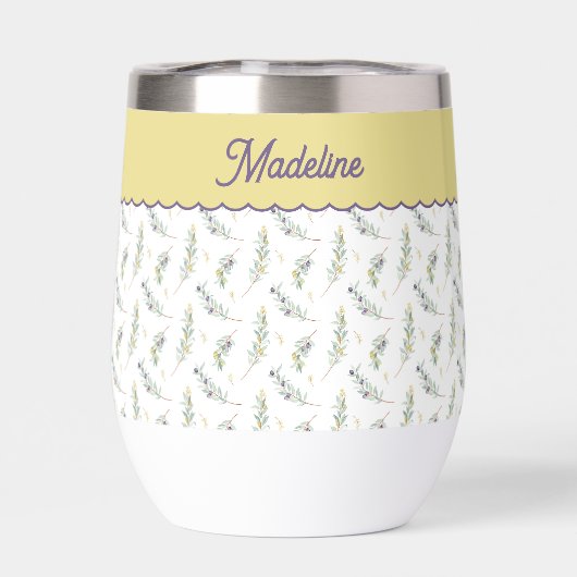 Sage Green Olive Branch Monogram Name (背面)