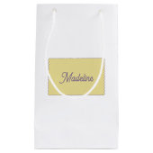 Sage Green Olive Branch Monogram Name スモールペーパーバッグ (正面)