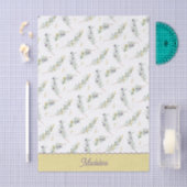 Sage Green Olive Branch Monogram Name 薄葉紙 (クラフト)