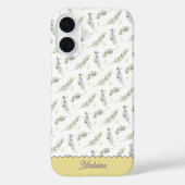 Sage Green Olive Branch Monogram Name Case-Mate iPhoneケース (裏面)