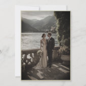 Sage Green Olive Branch Monogram Photo Wedding 招待状 (裏面)