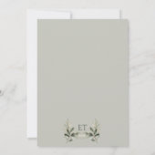 Sage Green Olive Branch Monogram Table Number 招待状 (裏面)