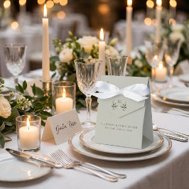 Sage Green Olive Branch Monogram Wedding フェイバーボックス