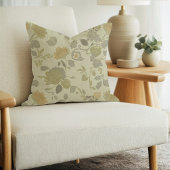 Sage Green Olive Gold Gray Modern Farmhouse Floral クッション