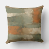 Sage Green Olive Orange Beige Abstract クッション (裏面)