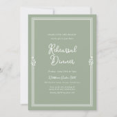 Sage Green Olive Rehearsal Dinner Invitation 招待状 (正面)