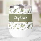 Sage Green Olives Watercolor Monogram Name
