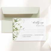 Sage Green Organic Greenery Wedding 出欠カード