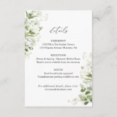 Sage Green Organic Greenery Wedding Details, Info エンクロージャーカード (正面)