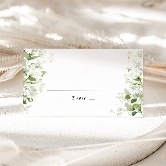 Sage Green Organic Greenery Wedding Place Card プレイスカード