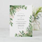Sage Green Organic Nature Wedding 招待状 (スタンド正面)