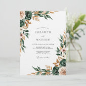 Sage Green Painterly Flourish Wedding 招待状 (スタンド正面)