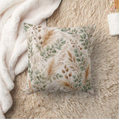 Sage Green Pampas Meadow Pattern クッション (ブランケット)