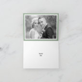 Sage green papel picado's 結婚 Thank You photo カード (内部)