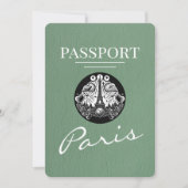 Sage Green Paris Passport日付の保存 セーブザデート (正面)