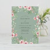 Sage Green Pastoral Spring Wedding 招待状 (スタンド正面)