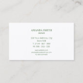 Sage Green Paw Prints Dog Groomer Business Card 名刺 (裏面)