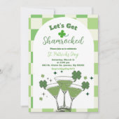 Sage Green Peppy St Patrick's Day Invitation 招待状 (正面)