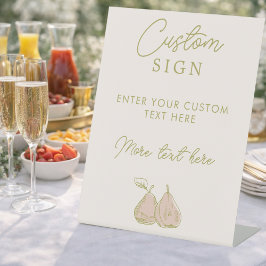 Sage Green Perfect Pear Bridal Shower Custom Sign 台座サイン