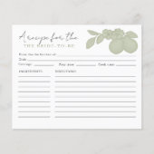 Sage Green Perfect Pear Bridal Shower Recipe Card (正面)