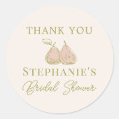 Sage Green Perfect Pear Bridal Shower Thank You ラウンドシール (正面)