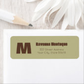 Sage Green Personalized Monogram Letter Name ラベル (インサイチュ)