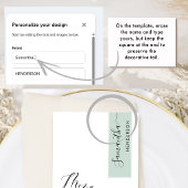 Sage Green Personalized with Guest Name Elegant メニュー