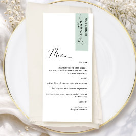 Sage Green Personalized with Guest Name Elegant メニュー