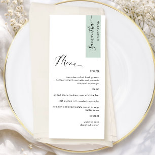 Sage Green Personalized with Guest Name Elegant メニュー