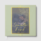 Sage Green Photoのフォイル結婚ゲストブック ゲストブック (正面)