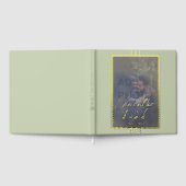 Sage Green Photoのフォイル結婚ゲストブック ゲストブック (全面)