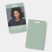 Sage Green Photoカスタマイズ可能バッジ バッジ (正面＆裏面)