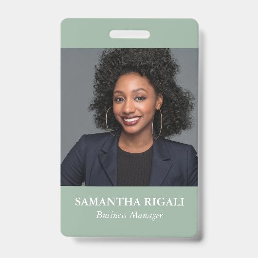 Sage Green Photoカスタマイズ可能バッジ バッジ (正面)