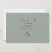 Sage Green Photo エレガント Monogramフォーマル結婚の 招待状 (裏面)