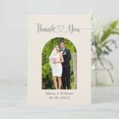 Sage Green Photo 結婚's サンキューカード (スタンド正面)