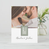 Sage Green Photo 結婚's 招待状 (スタンド正面)