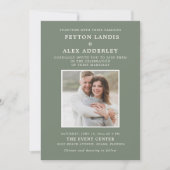 Sage Green Photo 結婚's 招待状 (正面)