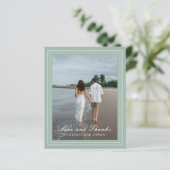 Sage Green Photo Budgetの結婚サンキューカード (スタンド正面)
