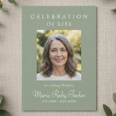 Sage Green Photo Celebration of Life Invitation 招待状